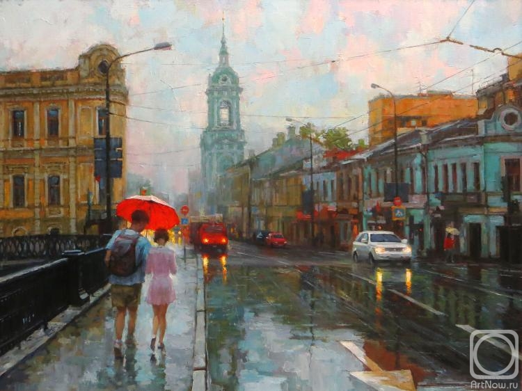 Volkov Sergey. Moscow, Pyatnitskaya st. On the Iron Bridge in the Rain