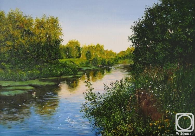 Shaykina Natalia. Summer landscape with a river