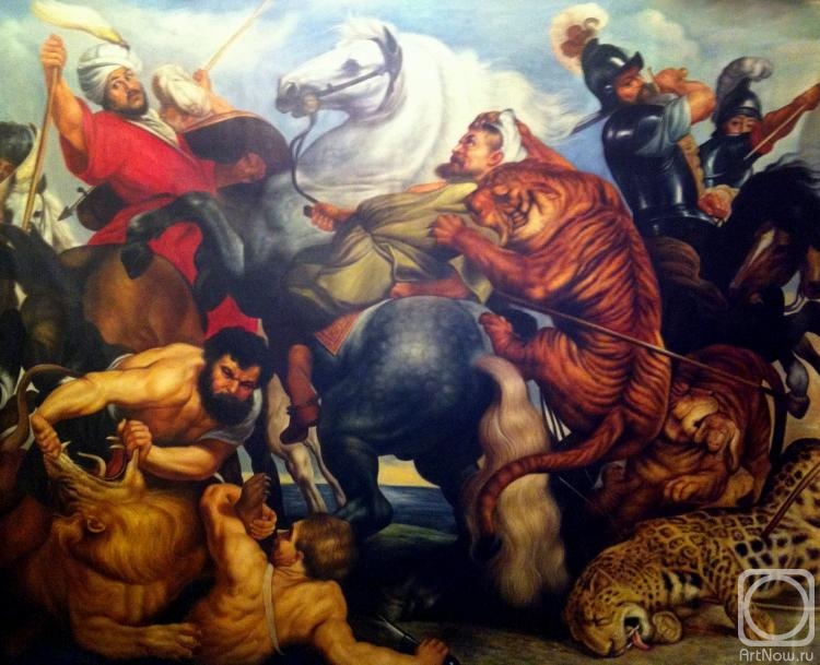 Smorodinov Ruslan. Hunting for tigers and lions. A copy of PP Rubens