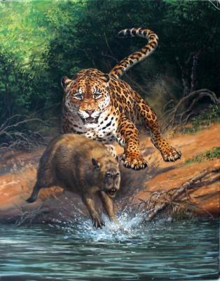 Jaguar (capybara hunting). Danchurova Tatyana