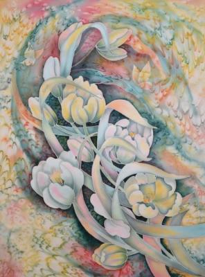 Panel "Dream frozen in tulips". Kopylova Nadezhda