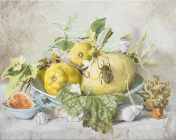 Still life with dish of fruits