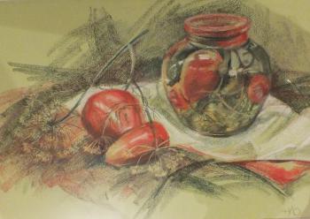 Still life with pepper and tomatoes. Odnolko Natalia