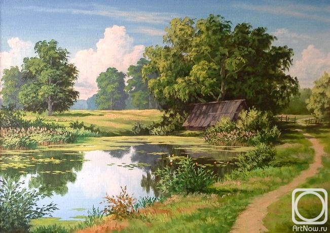 Vorobyev Igor. Summer landscape with a pond