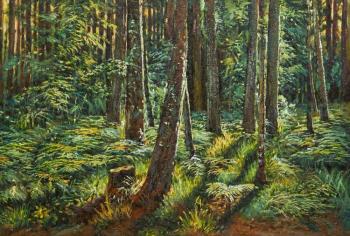 Copy of painting Ivan Shishkin "Ferns in a forest". Kamskij Savelij