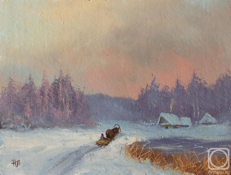 Lyamin Nikolay. On the sleigh (sketch)