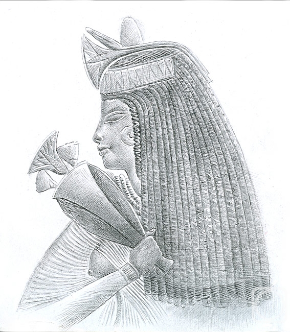 Yudaev-Racei Yuri. Long Wig on Noble Egyptian Woman