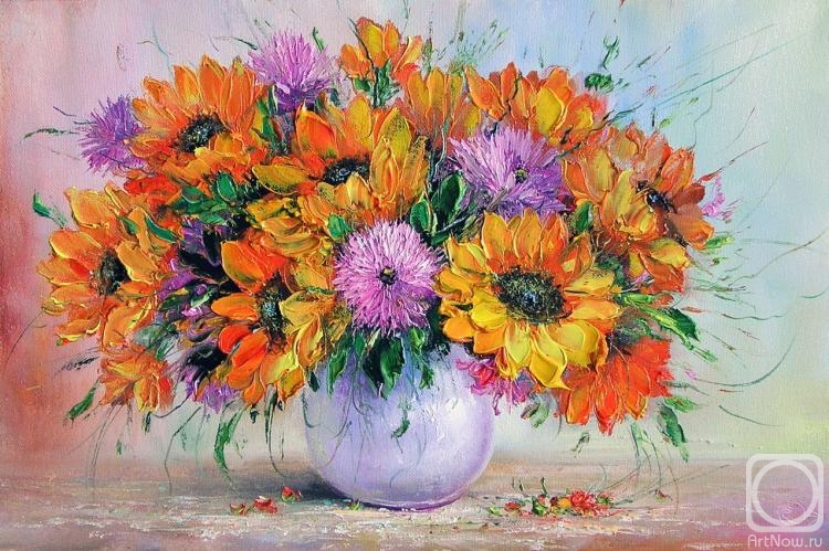 Generalov Eugene. Sunflowers and asters