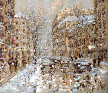 Winter street Petersburg ( ). Kustanovich Dmitry