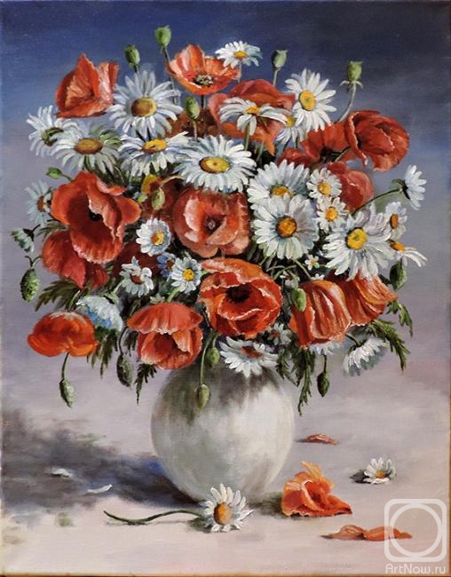 Vorobyeva Olga. Poppies and daisies