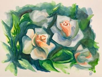 White roses. Lukaneva Larissa