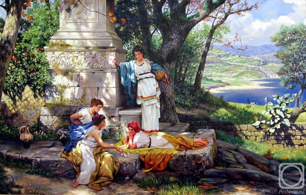 Vaveykin Viktor. A free copy from the painting by G. Semiradsky "A game of dice"