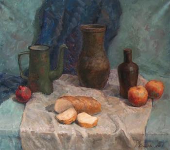 Country-style still-life with bread. Latysheva Maria