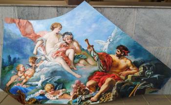 Bouchez's copy "Venus and Vulcan" (painting for a caisson, for a ceiling)