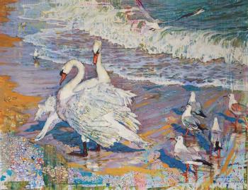Swans at the Black sea. Grigorieva-Klimova Olga