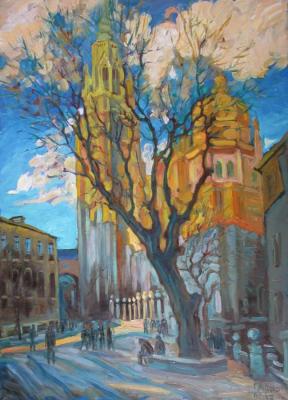 Toledo, Cathedral, Town Hall Square, Sunset ( ). Dobrovolskaya Gayane