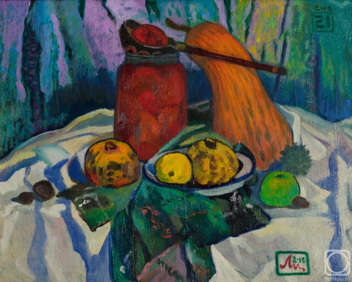 Li Moesey. Still life with marinated tomatoes