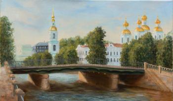Views of St. Nicholas Cathedral from the embankment of the Kryukov canal
