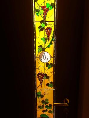 Stained glass on front door "Grapes". Amelkova Ninel