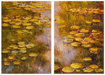 Water lilies N32, a copy of the painting by Claude Monet. Diptych. Kamskij Savelij