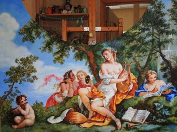 Copy of the picture Natyuara "music Allegory" painting of a caisson