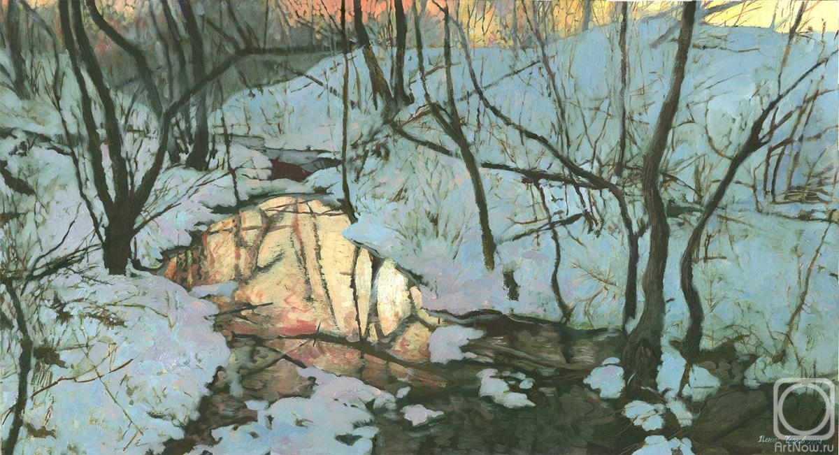 Chernov Denis. 2019 The River Dubyanka 50x92oil on canvas1400