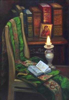 Painting Still life with a candlestick. Shumakova Elena