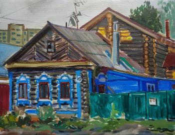 House with blue shutters. Tupeiko Ivan