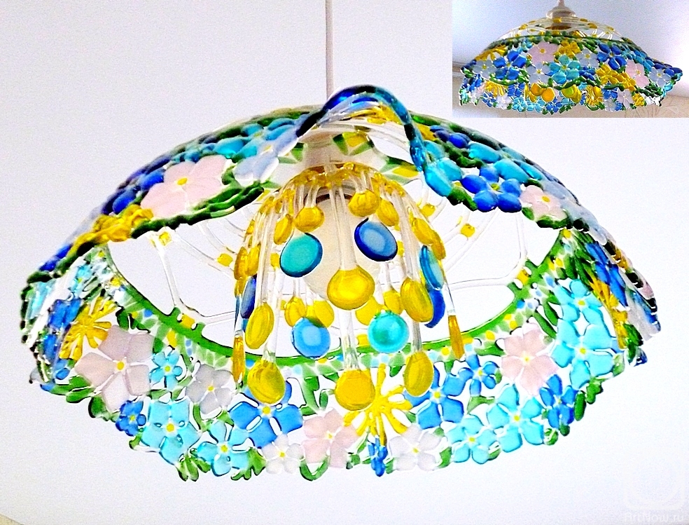 Repina Elena. Lampshade from openwork glass "Summer Noon" glass fusing