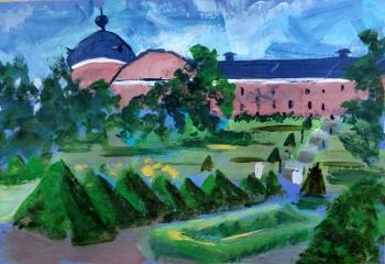 Uppsala castle. Perspective from Botanic garden