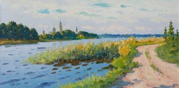 Painting On the shore of Lake Seliger. Nilov. Summer. Alexandrovsky Alexander