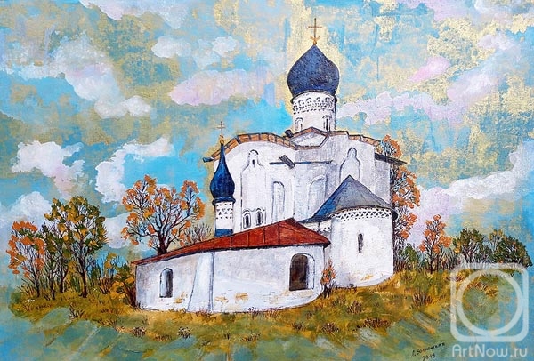 Volkhonskaya Liudmila. Church of the assumption in Meletovo. Pskov oblast