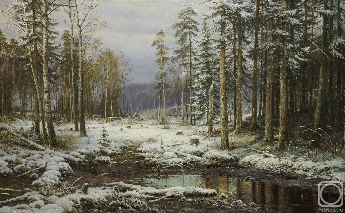 Aleksandrov Vladimir. Copy of painting. Ivan Shishkin. The first snow