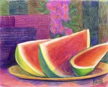 Stillife with Water-melon Slices. Lukaneva Larissa