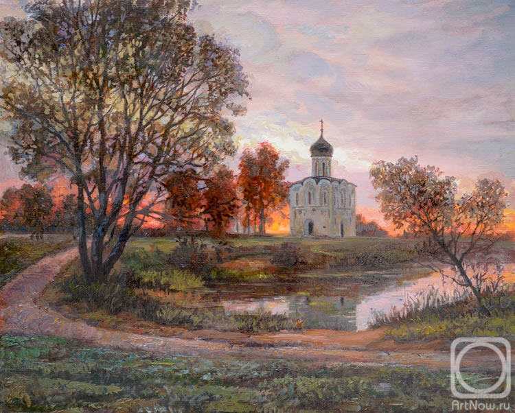 Panov Eduard. Temple at sunset