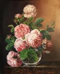 Kurilovich Liudmila. Roses in a glass vase
