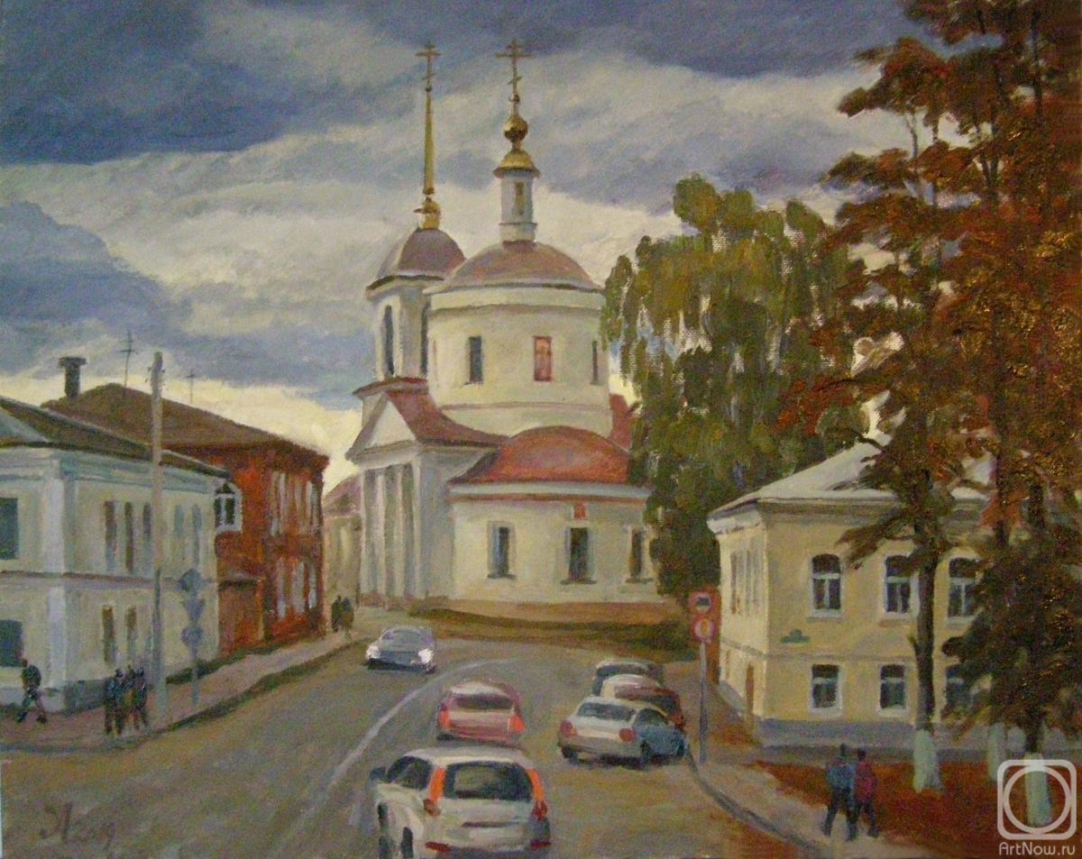Homyakov Aleksey. From the series "Borovsk". View from Living area at the Church of the Transfiguration on the Hill, restored in our day