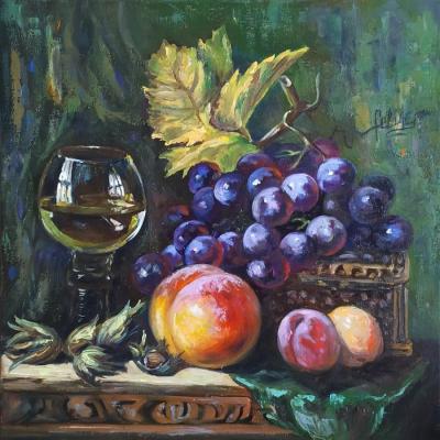 Natyurmort s fruktami i vinom 28/5000 Still Life with Fruit and Wine. Spirkova Lyubow