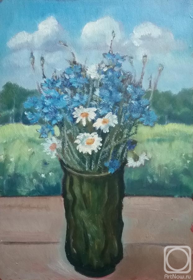 Klenov Valeriy. Vase with wildflowers