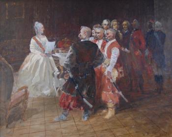 Catherine II presents a letter to the Cossacks. Zakharov Ivan