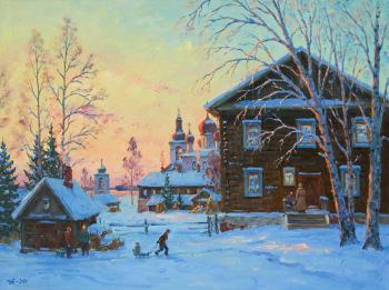 Winter evening in Goritsy