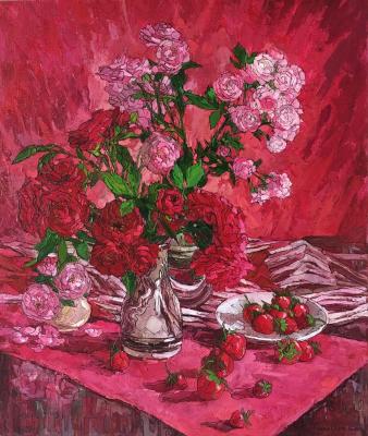 Roses and strawberries. Sedyh Olga