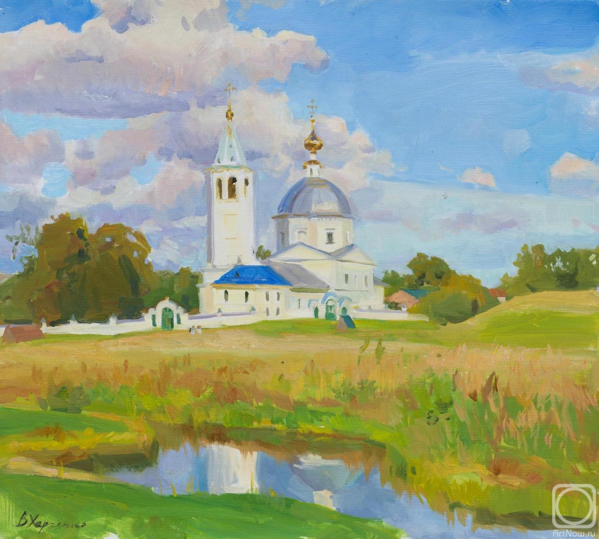 Kharchenko Victoria. Golden meadow at the monastery walls