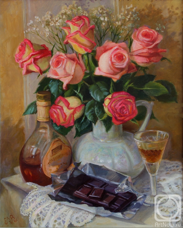 Shumakova Elena. Roses and chocolate