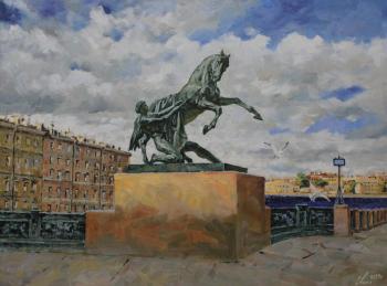 St.Petersburg. Anichkov Bridge. The sculpture Tamed Horse. Malykh Evgeny