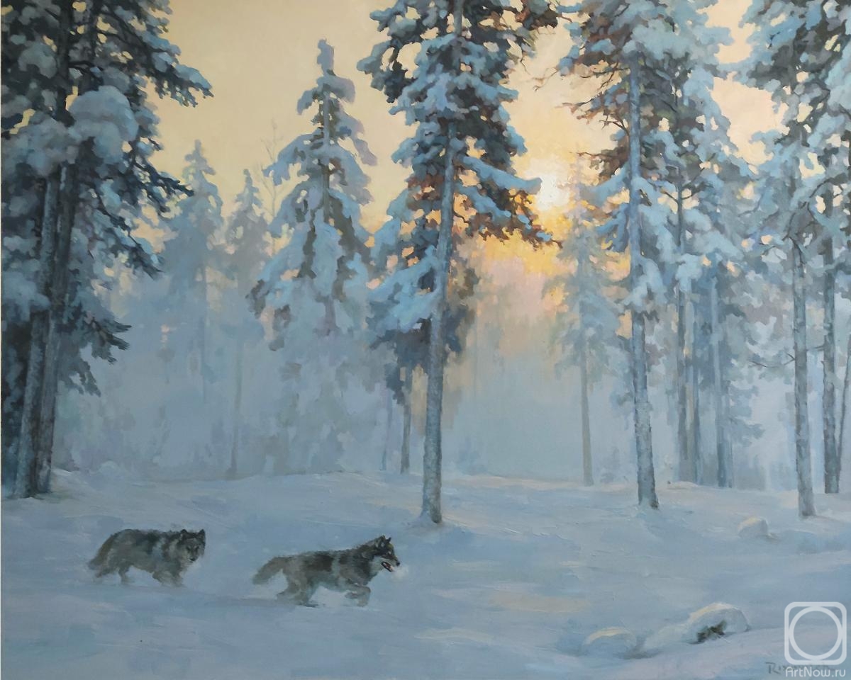 Volkov Sergey. Frosty morning. Wolves