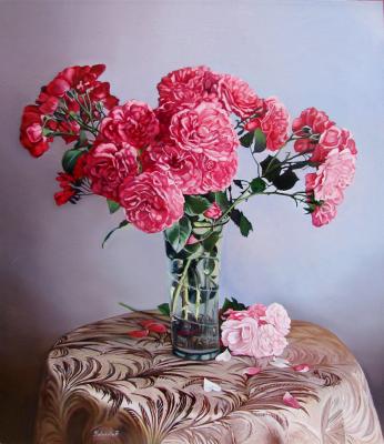 English Pink Roses. Kabatova Nadya
