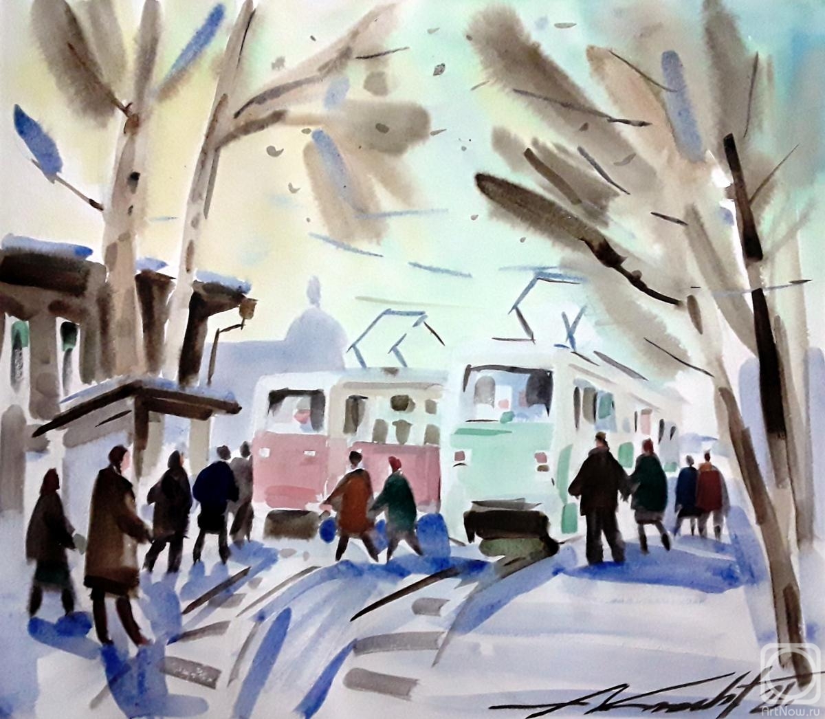 Картина. Кнэхт Александр. Съезжались к ЗАГСУ трамваи