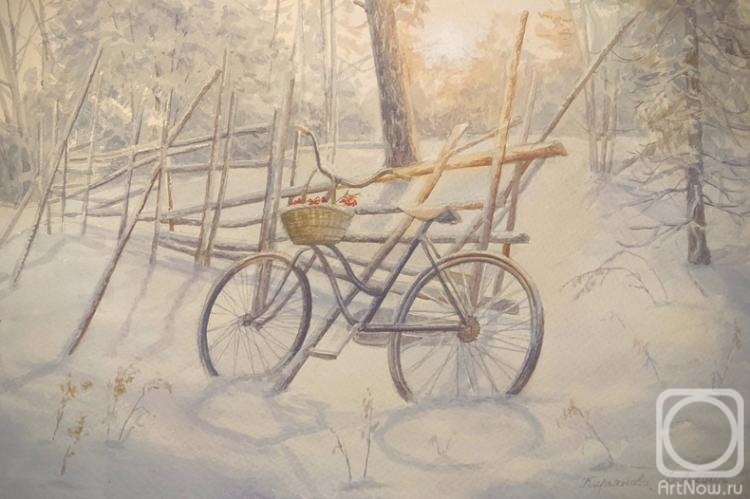 Kiryanova Victoria. Snow-covered bike