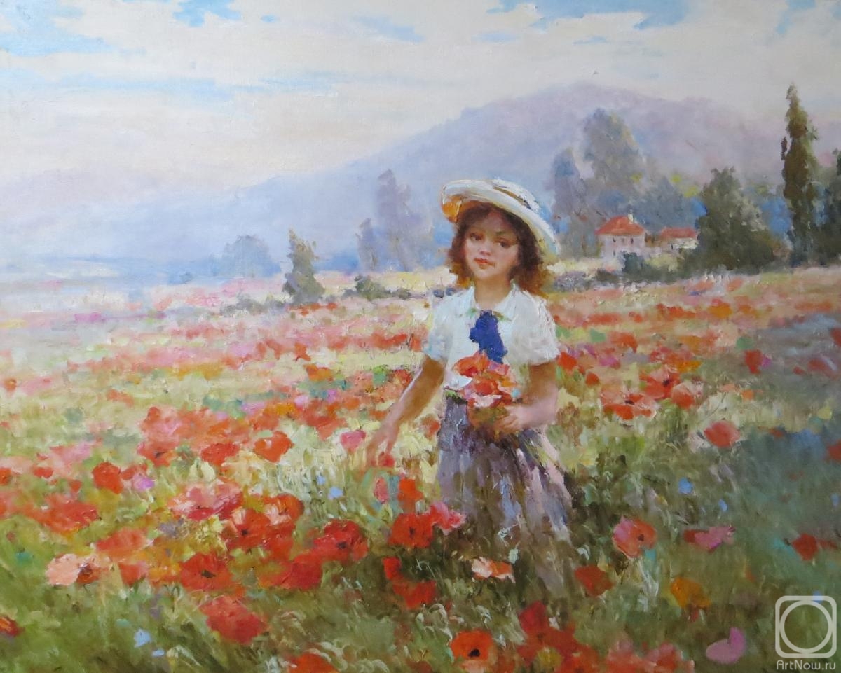 Komarov Nickolay. The girl and the poppies